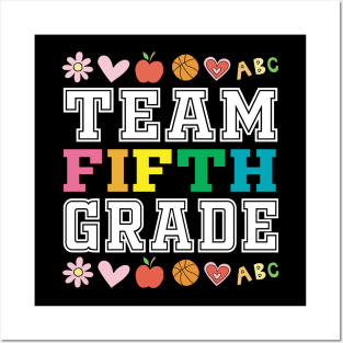 Team 5nd Fifth Grade - 1st Day of School Posters and Art